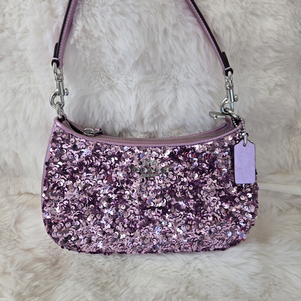 Coach Lavender Sequin Shoulder Bag